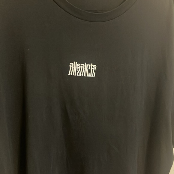 Black AllSaints Refract Cotton Logo Graphic Tee - Picture 3 of 8